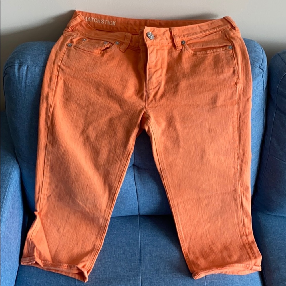 j. Crew cropped orange pants